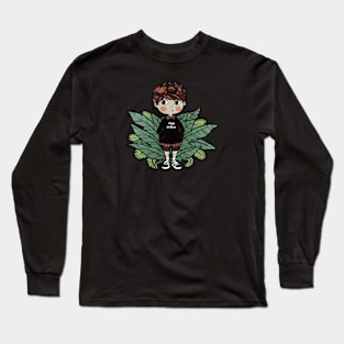 Cute Design 'King of Greens' | Handmade Digital Illustration | Chibi Character | By Atelier Serakara Long Sleeve T-Shirt